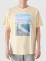 T-shirt oversize para homem com estampado - amarelo 4FRSS24TTSHM2132 amarelo