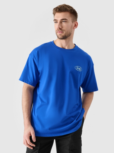 T-shirt oversize para homem com estampado - cobalto 4FRSS24TTSHM2535 azul