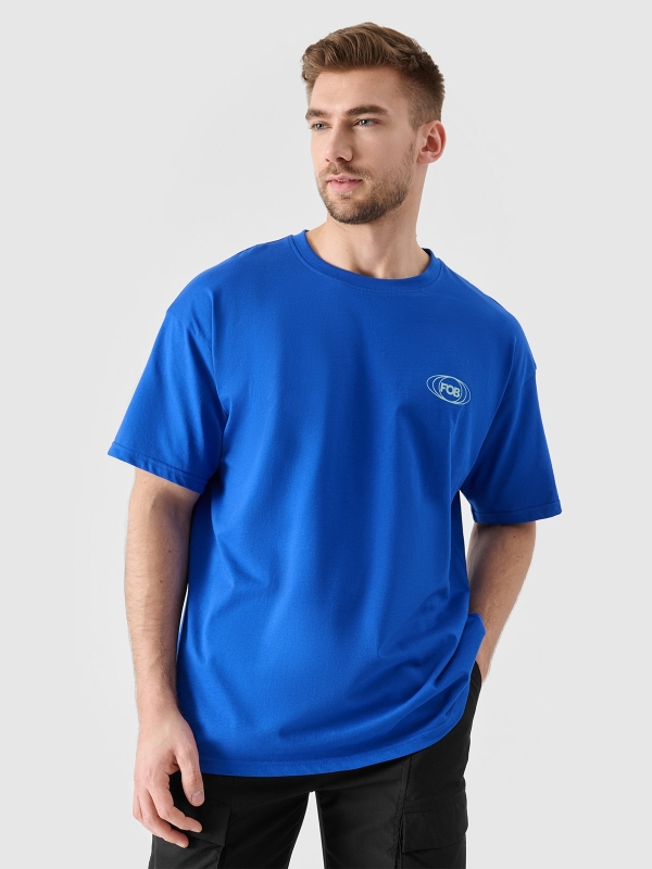 T-shirt oversize para homem com estampado - cobalto 4FRSS24TTSHM2535 azul