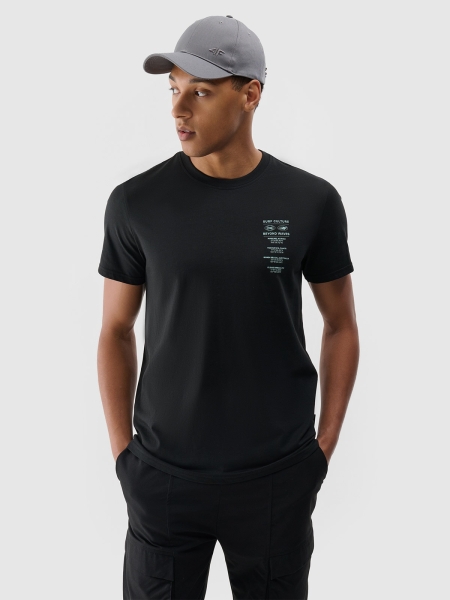 T-shirt regular para homem com estampado - preto 4FRSS24TTSHM2536 preto