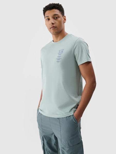 T-shirt regular para homem com estampado - hortelã 4FRSS24TTSHM2536 turquesa