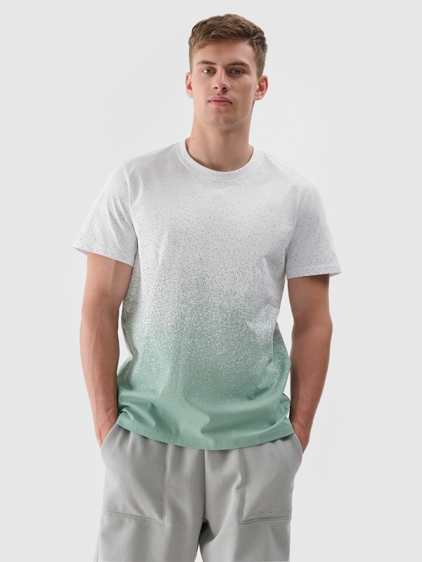 T-shirt regular para homem com estampado - branco 4FRSS24TTSHM2538 Branco