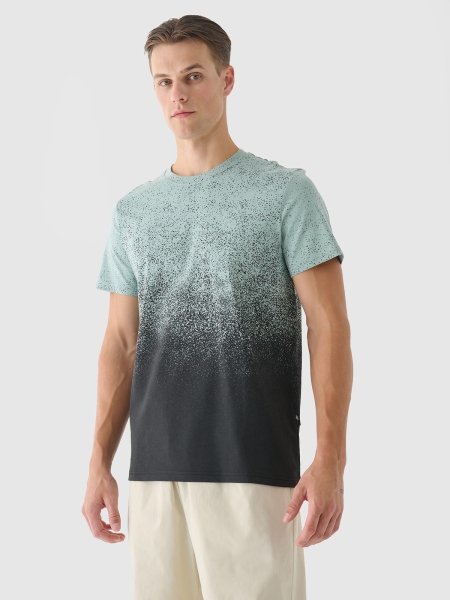 T-shirt regular para homem com estampado - hortelã 4FRSS24TTSHM2538 turquesa