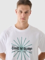 T-shirt regular para homem com estampado - branco 4FRSS24TTSHM2540 Branco