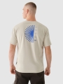 T-shirt oversize para homem com estampado - bege 4FRSS24TTSHM2543 Bege