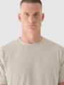 T-shirt oversize para homem com estampado - bege 4FRSS24TTSHM2543 Bege