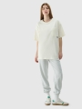 T-shirt unissexo lisa de tamanho grande - creme 4FRSS24TTSHU2059 Bege