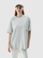T-shirt unisexo lisa de tamanho grande - cinzenta 4FRSS24TTSHU2059 cinzenta