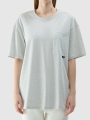 T-shirt unisexo lisa de tamanho grande - cinzenta 4FRSS24TTSHU2059 cinzenta