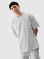 T-shirt unisexo lisa de tamanho grande - cinzenta 4FRSS24TTSHU2059 cinzenta
