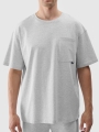 T-shirt unisexo lisa de tamanho grande - cinzenta 4FRSS24TTSHU2059 cinzenta