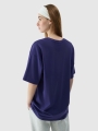 T-shirt unisexo lisa de tamanho grande - azul marinho 4FRSS24TTSHU2059 azul marinho