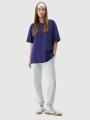 T-shirt unisexo lisa de tamanho grande - azul marinho 4FRSS24TTSHU2059 azul marinho