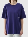 T-shirt unisexo lisa de tamanho grande - azul marinho 4FRSS24TTSHU2059 azul marinho