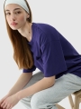 T-shirt unisexo lisa de tamanho grande - azul marinho 4FRSS24TTSHU2059 azul marinho