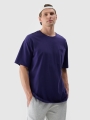 T-shirt unisexo lisa de tamanho grande - azul marinho 4FRSS24TTSHU2059 azul marinho