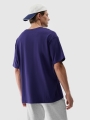 T-shirt unisexo lisa de tamanho grande - azul marinho 4FRSS24TTSHU2059 azul marinho