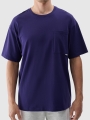 T-shirt unisexo lisa de tamanho grande - azul marinho 4FRSS24TTSHU2059 azul marinho