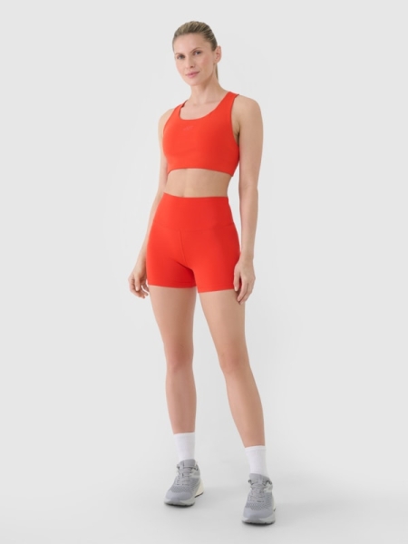 Leggings curtas de treino para mulher - vermelho 4FRSS25TFSTF021 Vermelho