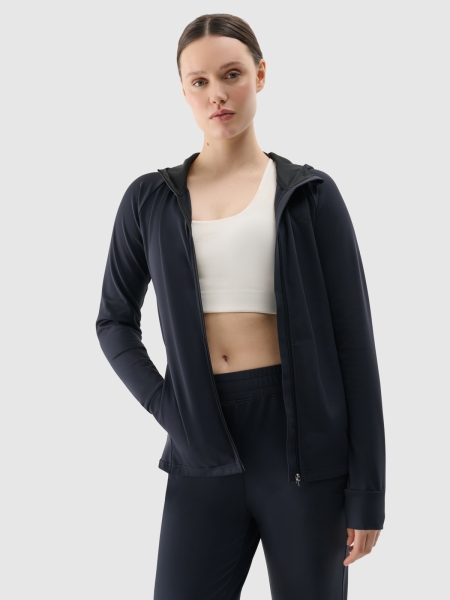 Sweatshirt de treino regular de secagem rápida para mulher - preto 4FRSS25TFSWF467 preto