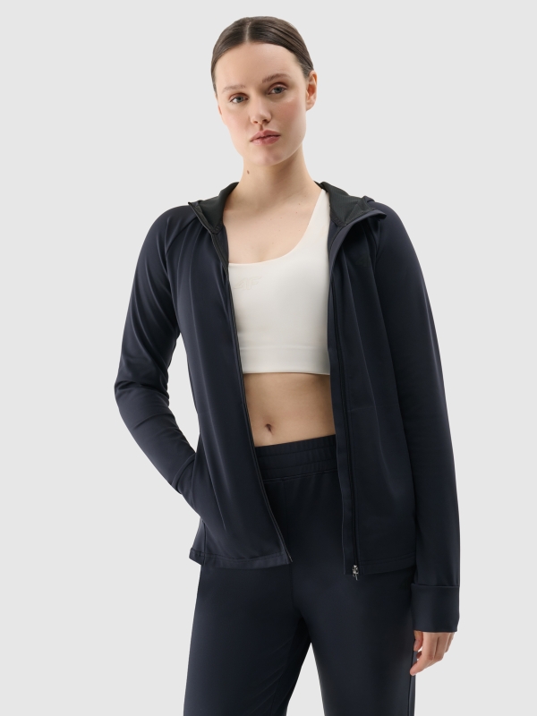 Sweatshirt de treino regular de secagem rápida para mulher - preto 4FRSS25TFSWF467 preto