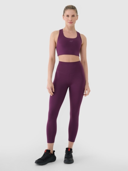Leggings de treino de cintura alta 7/8 para mulher - Roxo 4FRSS25TFTIF308 violeta