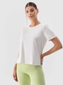 T-shirt de treino Quick Dry Oversized para mulher - Branco 4FRSS25TFTSF1236 Branco