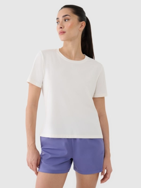 T-shirt de treino Quick Dry Oversized para mulher - Branco 4FRSS25TFTSF1236 Branco