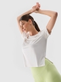 T-shirt de treino Quick Dry Oversized para mulher - Branco 4FRSS25TFTSF1236 Branco