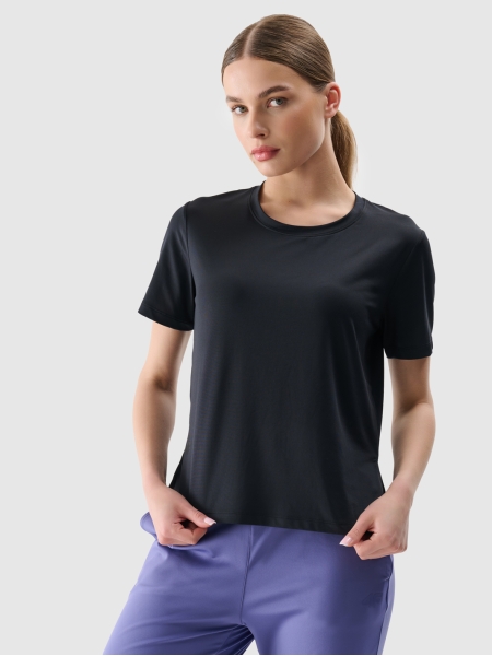 T-shirt de treino Quick-Dry Oversized para mulher - Preto 4FRSS25TFTSF1236 preto