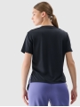T-shirt de treino Quick-Dry Oversized para mulher - Preto 4FRSS25TFTSF1236 preto