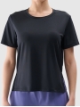 T-shirt de treino Quick-Dry Oversized para mulher - Preto 4FRSS25TFTSF1236 preto