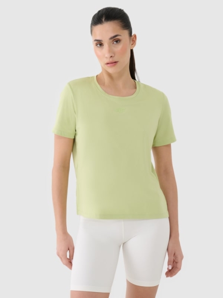 T-shirt de treino Quick-Dry Oversized para mulher - Verde 4FRSS25TFTSF1236 Verde