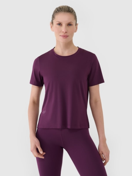 T-shirt de treino de tamanho grande de secagem rápida para mulher - Roxo 4FRSS25TFTSF1236 violeta