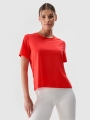 T-shirt de treino Quick-Dry Oversized para mulher - Vermelho 4FRSS25TFTSF1236 Vermelho