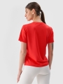 T-shirt de treino Quick-Dry Oversized para mulher - Vermelho 4FRSS25TFTSF1236 Vermelho