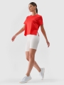 T-shirt de treino Quick-Dry Oversized para mulher - Vermelho 4FRSS25TFTSF1236 Vermelho