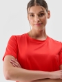 T-shirt de treino Quick-Dry Oversized para mulher - Vermelho 4FRSS25TFTSF1236 Vermelho