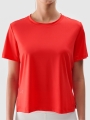 T-shirt de treino Quick-Dry Oversized para mulher - Vermelho 4FRSS25TFTSF1236 Vermelho