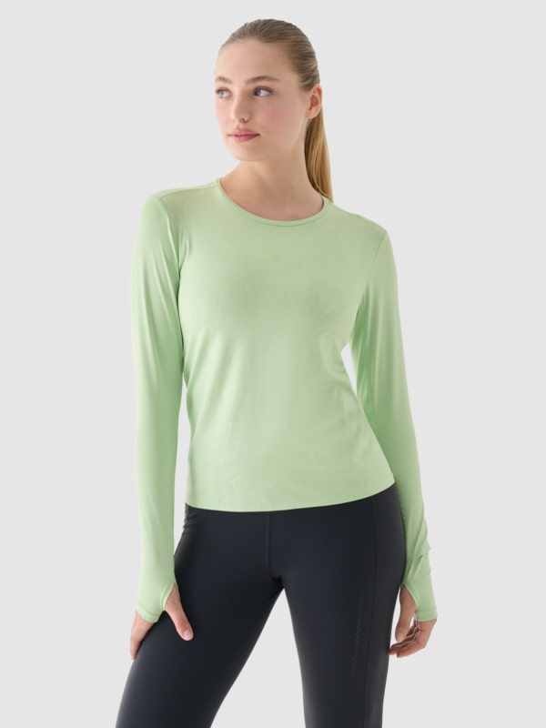 Camisola De Treino De Manga Comprida Para Mulher - Verde - 4FWAW24TFLOF249 
