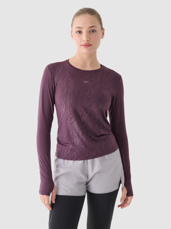 Camisola De Treino De Manga Comprida Para Mulher - Violeta - 4FWAW24TFLOF249   