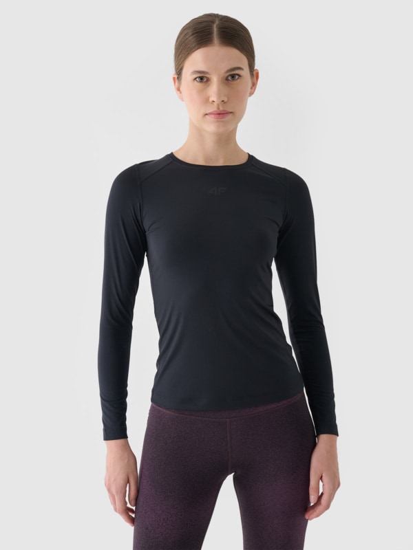 Camisola De Treino De Manga Comprida Para Mulher - Preto - 4FWAW24TFLOF276     