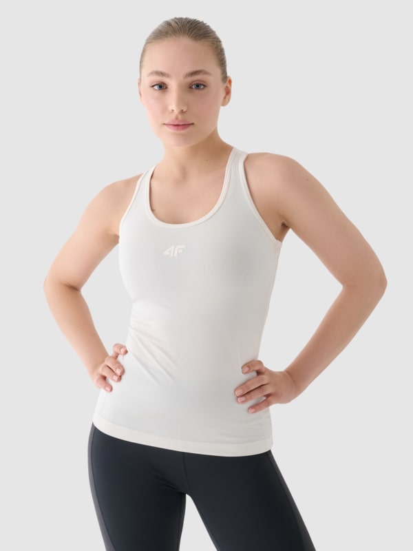 Camisola de Alças para Mulher - Bege - 4FWAW24TFSLF411     