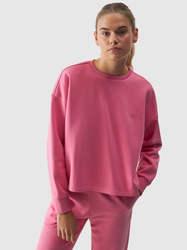 Camisola de malha sem capuz para mulher - rosa 4FWAW24TSWSF1305 rosa