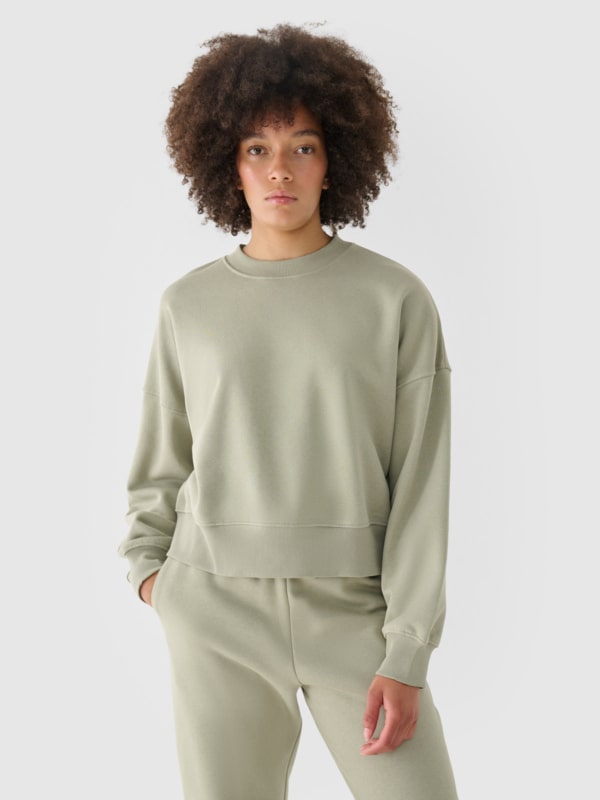 Sweatshirt para Mulher - Azeitona/Caqui - 4FWAW24TSWSF1307            