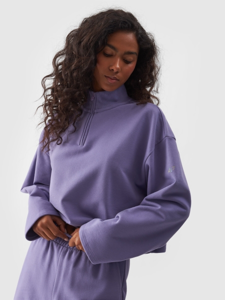 Camisola de malha sem capuz para mulher - púrpura 4FWAW24TSWSF1337 violeta