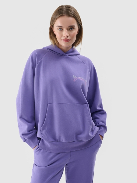 Moletom com capuz para mulher - roxo 4FWAW24TSWSF1338 violeta