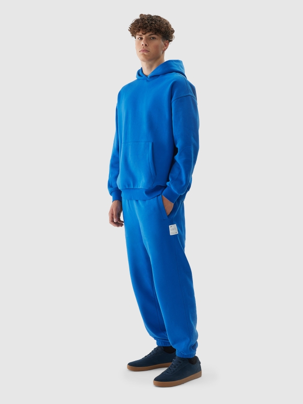 Calças de fato de treino oversize para homem - azul 4FWAW24TTROM0824 azul