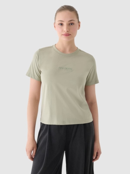 T-shirt para Mulher - Azeitona/Caqui - 4FWAW24TTSHF1807     	