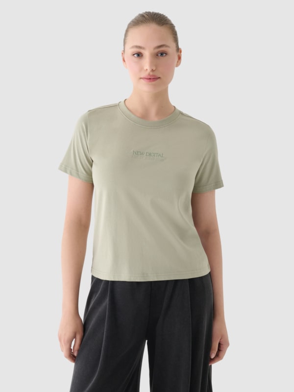 T-shirt para Mulher - Azeitona/Caqui - 4FWAW24TTSHF1807     	